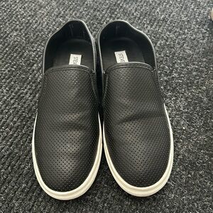 Steve Madden, Women’s Zach Perforated Black Slip On Shoes, Size 6.5 M